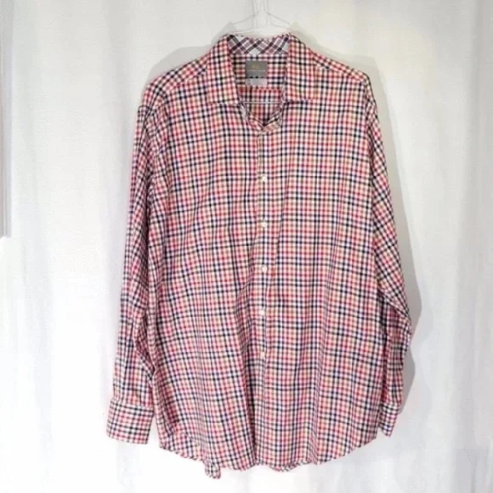Thomas Dean Button Down Plaid Shirt XXL